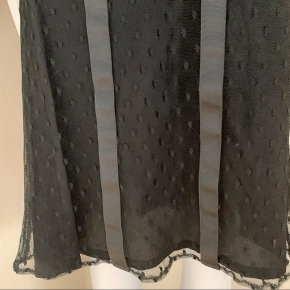 TESSUTO Vintage Tulle Swiss Dot Pattern Black Skirt Size 10 - Picture 13 of 16